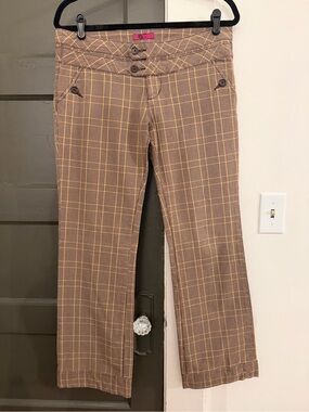 Y2K plaid low rise trousers